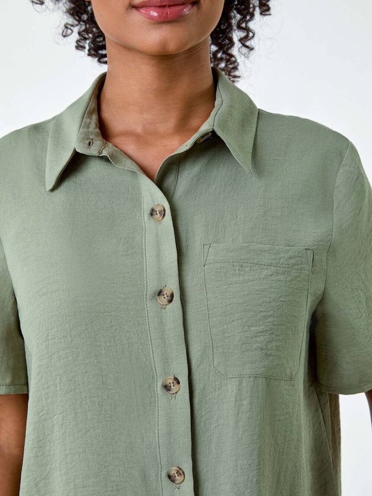 Roman Green Button Up Pocket Shirt - Image 5 of 5