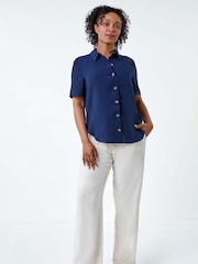 Roman Blue Button Up Pocket Shirt - Image 2 of 5
