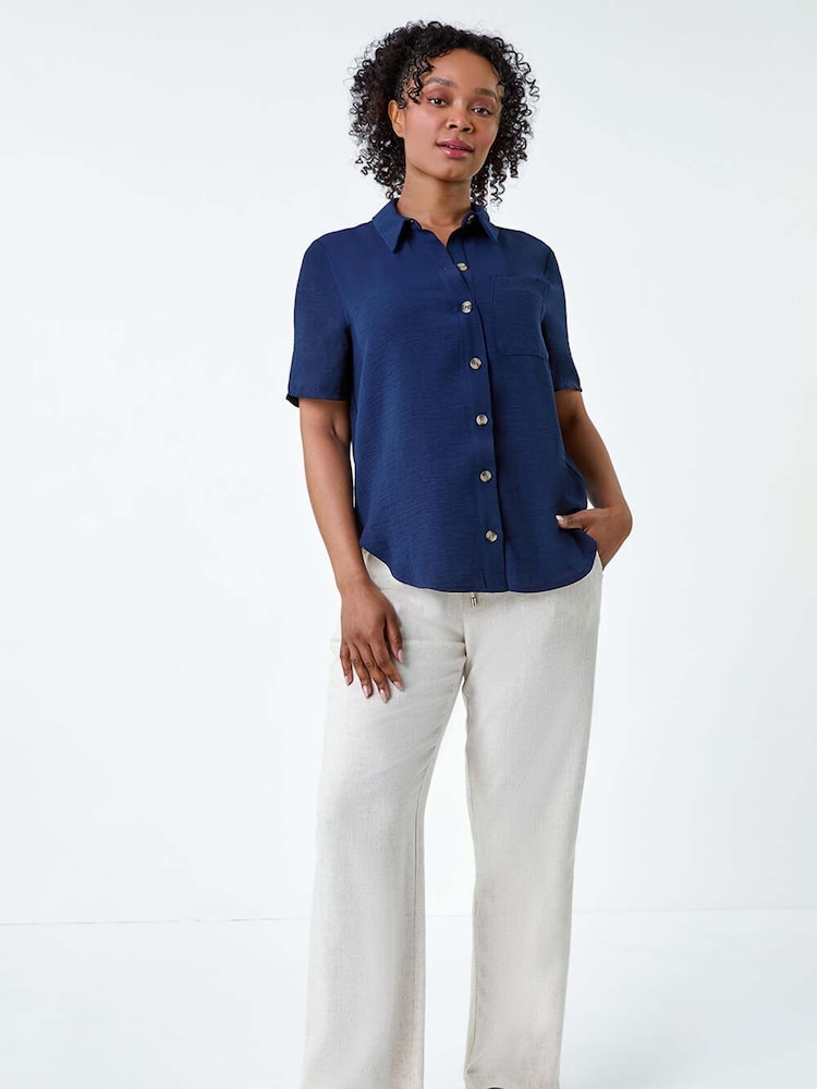 Roman Blue Button Up Pocket Shirt - Image 2 of 5