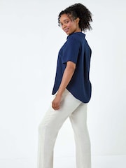 Roman Blue Button Up Pocket Shirt - Image 3 of 5