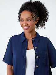 Roman Blue Button Up Pocket Shirt - Image 4 of 5