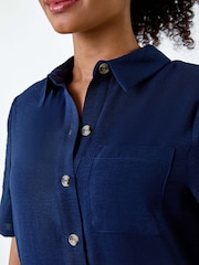 Roman Blue Button Up Pocket Shirt - Image 5 of 5