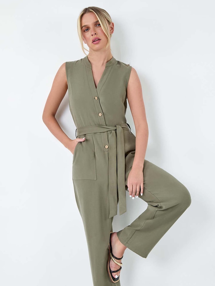 Roman Button Detail Pocket Jumpsuit - Imagen 1 de 5