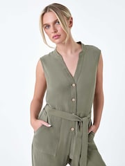 Roman Button Detail Pocket Jumpsuit - Imagen 4 de 5