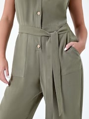 Roman Button Detail Pocket Jumpsuit - Imagen 5 de 5