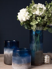 Fifty Five South Blue Chiara Glass Vase with Sand Effect - Image 1 of 5