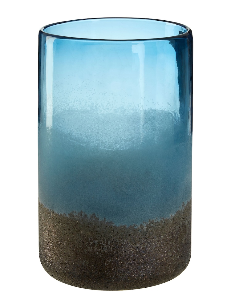Fifty Five South Blue Chiara Glass Vase with Sand Effect - Image 3 of 5