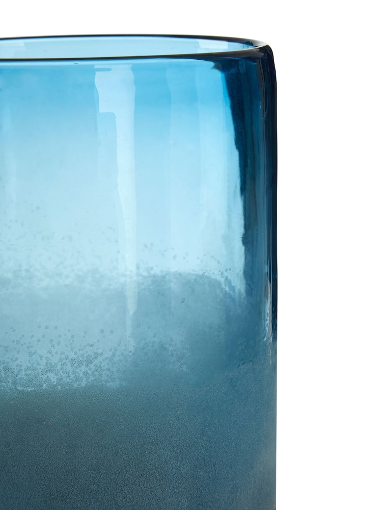 Fifty Five South Blue Chiara Glass Vase with Sand Effect - Image 4 of 5
