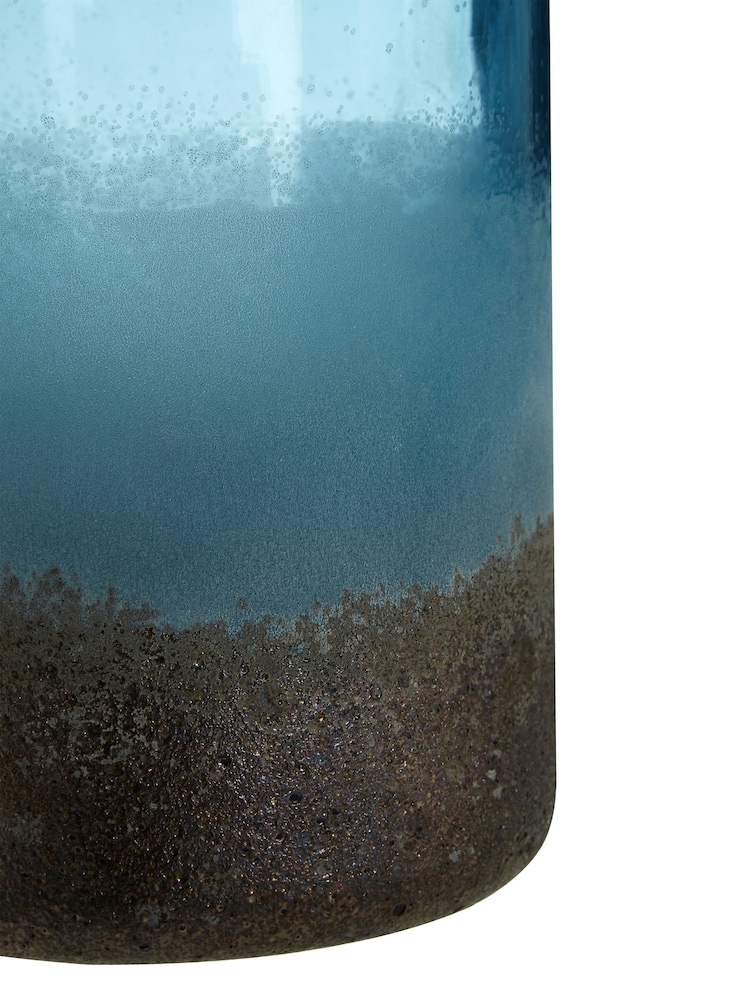 Fifty Five South Blue Chiara Glass Vase with Sand Effect - Image 5 of 5