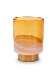 Fifty Five South Amber Cleo Glass Vase with Gold Finishing - Image 2 of 6