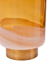 Fifty Five South Amber Cleo Glass Vase with Gold Finishing - Image 5 of 6