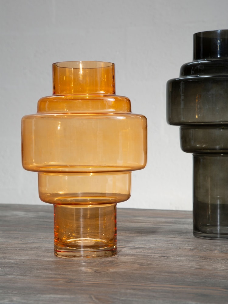 Fifty Five South Amber Cayden Glass Vase - Image 2 of 6 Fifty Five South Amber Cayden Glass Vase - Image 2 of 6