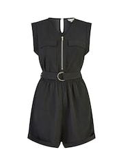 Yumi Black Utility Playsuit With Pockets - Image 5 of 5
