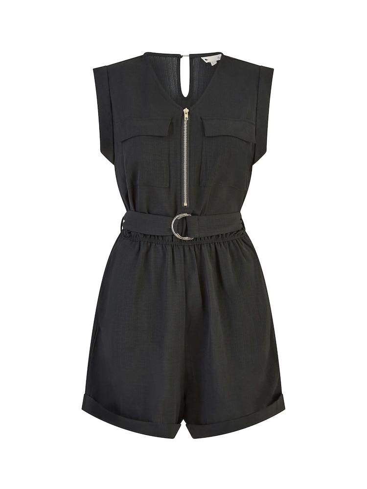Yumi Black Utility Playsuit With Pockets - Image 5 of 5