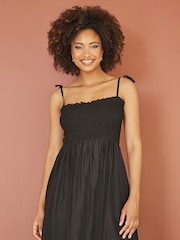 Yumi Black Ikat Print Midi Sun Dress - Image 2 of 5