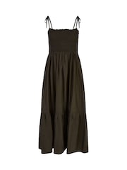 Yumi Black Ikat Print Midi Sun Dress - Image 5 of 5