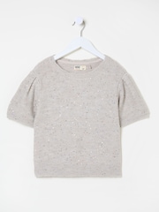 Oatmeal Sequin Knitted Top - Image 4 of 4