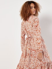 Apricot Orange Animal Print Swirl Dress - Image 3 of 4