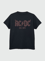 Brands In Black ACDC Horn Logo Boys Music T-Shirt - Image 2 of 3