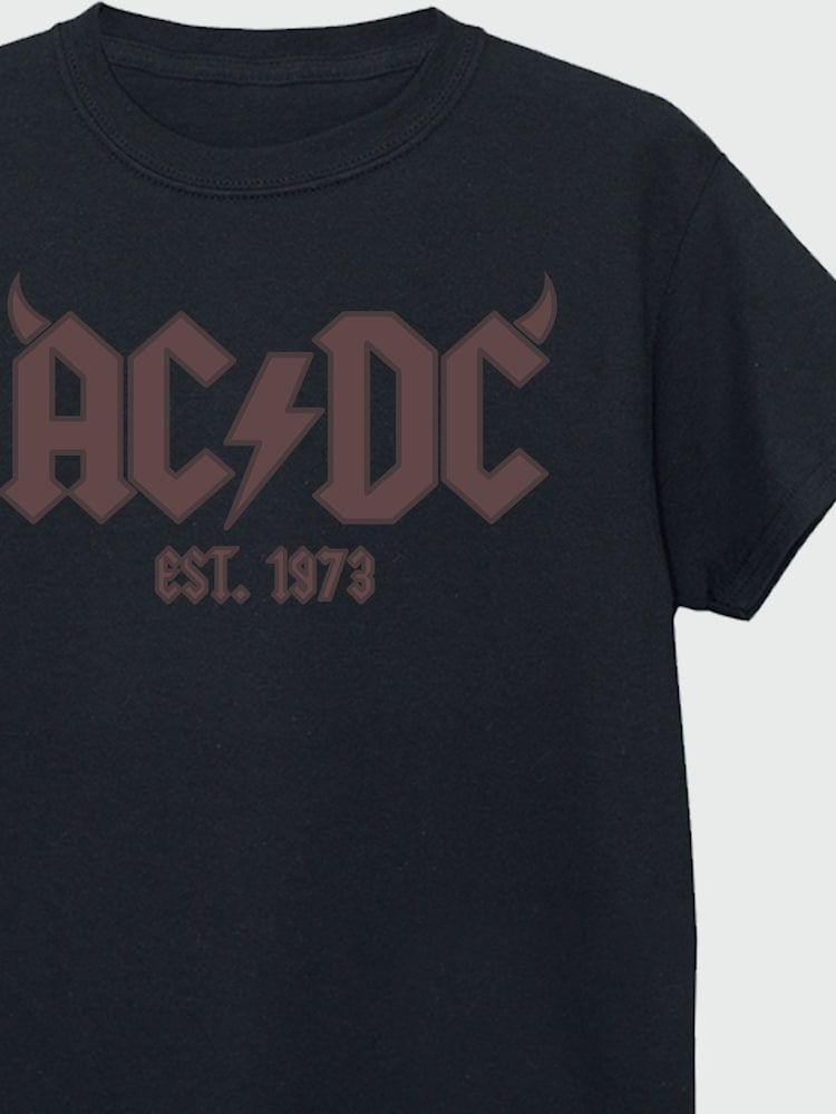 Brands In Black ACDC Horn Logo Boys Music T-Shirt - Image 3 of 3