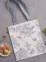 Victoria Eggs Vintage Blues Wildlife in Spring Canvas Bag & Wash 100% Cotton Bag - Image 1 of 3