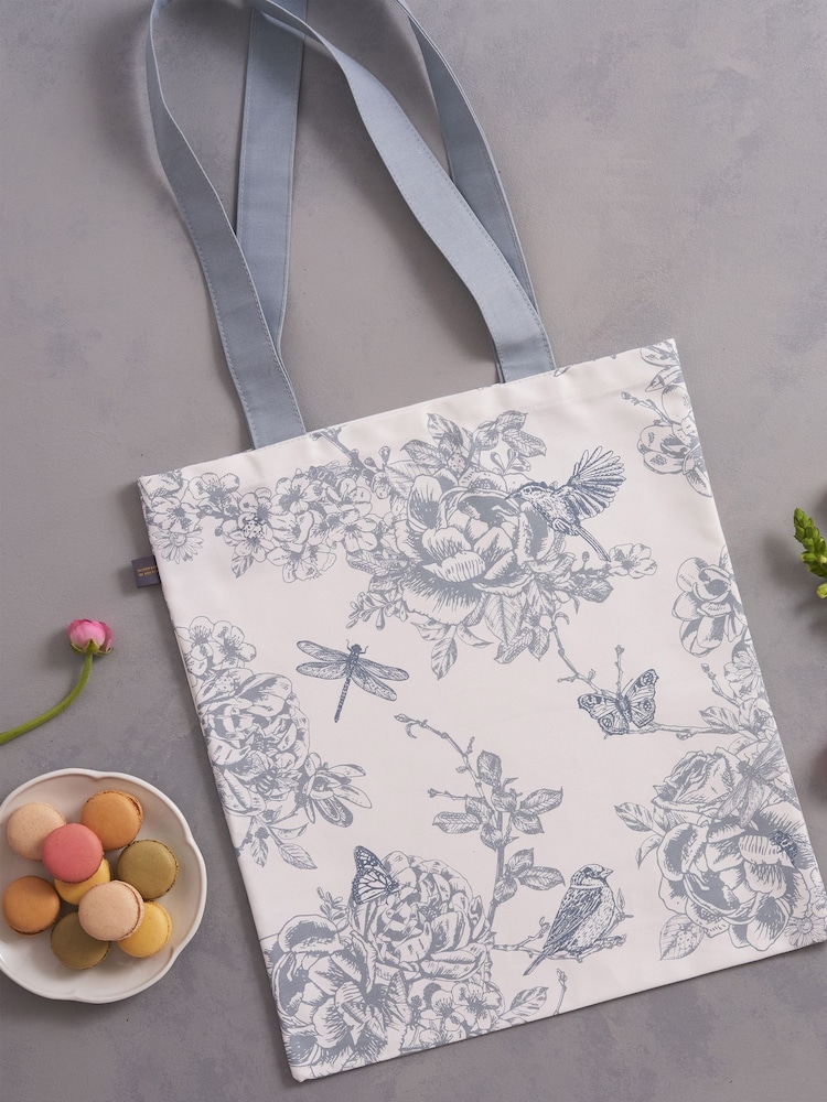 Victoria Eggs Vintage Blues Wildlife in Spring Canvas Bag & Wash 100% Cotton Bag - Image 1 of 3