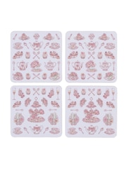 Victoria Eggs Pink Afternoon Tea 2 Set of 4 Coasters - Image 2 of 2
