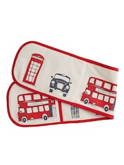 Victoria Eggs Red and Charcoal London Skyline Double Oven 100% Cotton Gloves - Image 3 of 3