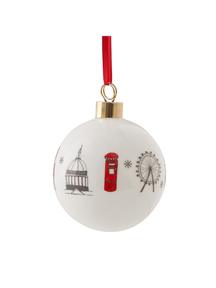 Victoria Eggs Red and Charcoal London Skyline Bauble - Image 2 of 2