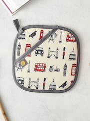 Victoria Eggs Red and Charcoal London Icons Pot Grab & London Skyline 100% Cotton Tea Towel - Image 2 of 5