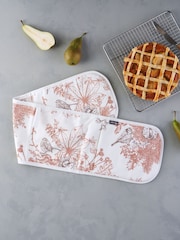Victoria Eggs Deep Brown and Russet Autumn Garden Double Oven 100% Cotton Gloves - Image 1 of 2