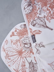 Victoria Eggs Deep Brown and Russet Autumn Garden Double Oven 100% Cotton Gloves - Image 2 of 2