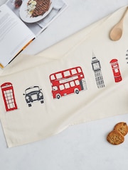 Victoria Eggs Red and Charcoal Simply London 100% CottonSkyline and Big Smoke Tea Towels - Image 2 of 5