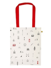 Victoria Eggs Red and Charcoal London Icons Children's Apron Simply 100% Cotton Canvas Bag - Image 4 of 4