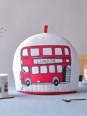Victoria Eggs Red and Charcoal London Bus Tea Cosy - Image 1 of 2