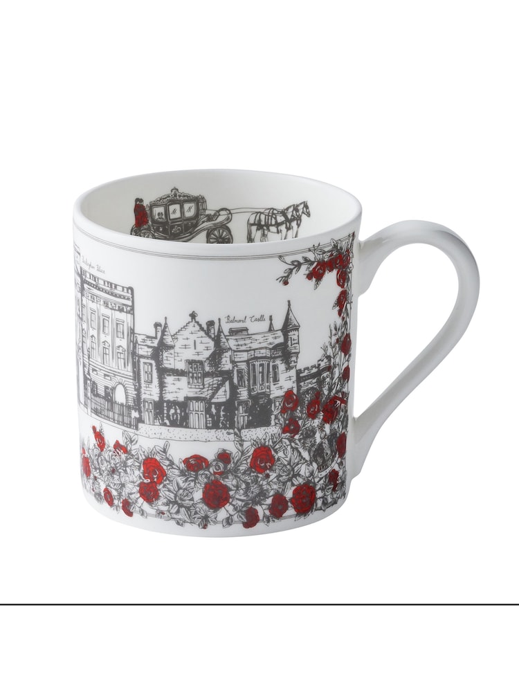 Victoria Eggs Red and Charcoal Royally British Mugs 2 Pack - Image 1 of 2