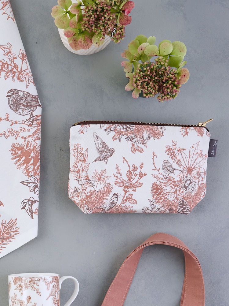 Victoria Eggs Deep Brown and Russet Autumn Garden Canvas & Cosmetics 100% Cotton Bag - Image 2 of 4