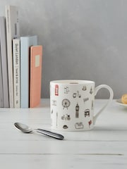 Victoria Eggs Red and Charcoal Simply London Mugs 2 Pack - Image 1 of 2