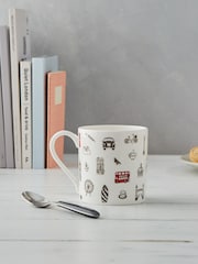 Victoria Eggs Red and Charcoal Simply London Mugs 2 Pack - Image 2 of 2
