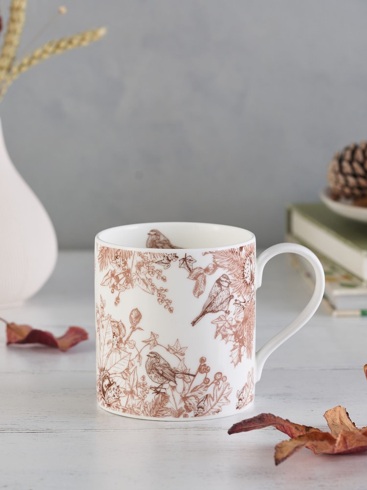 Victoria Eggs Deep Brown and Russet Autumn Garden Mugs 2 Pack - Image 1 of 2