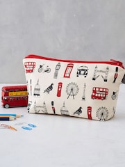 Victoria Eggs Red and Charcoal London Icons Cosmetic Bag A5 100% Cotton Notebooks 2 Pack - Image 1 of 3
