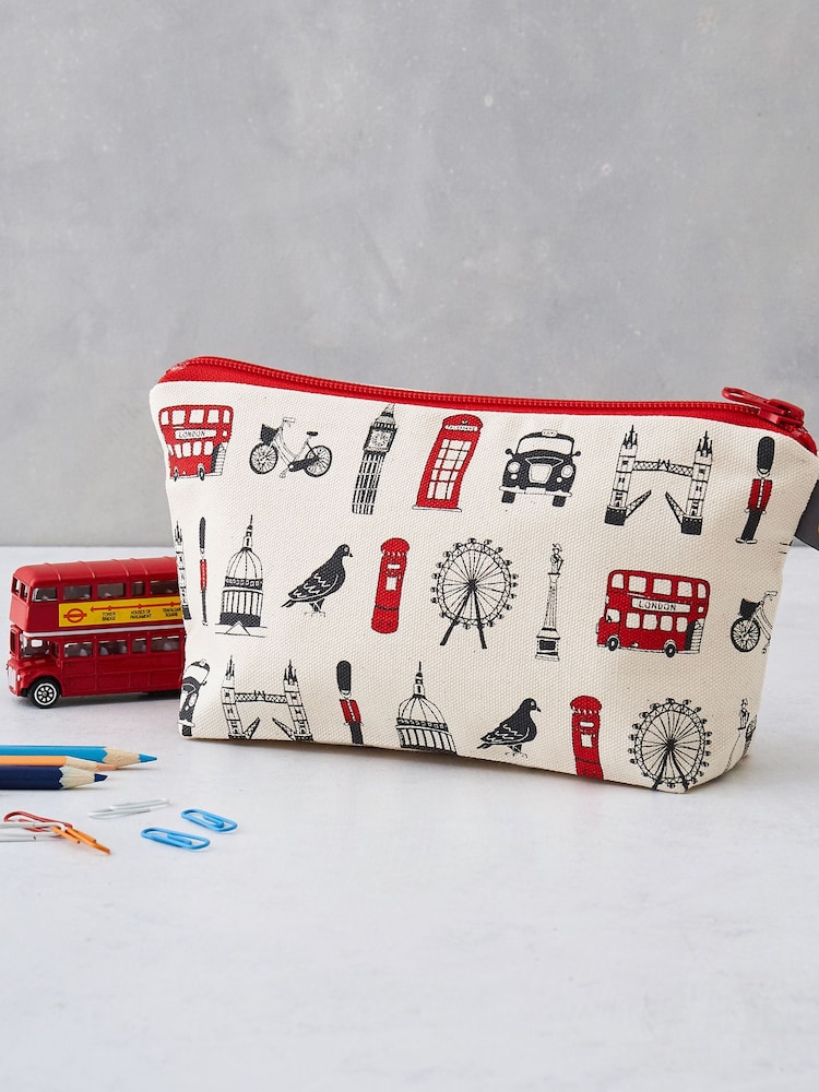 Victoria Eggs Red and Charcoal London Icons Cosmetic Bag A5 100% Cotton Notebooks 2 Pack - Image 1 of 3