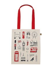 Victoria Eggs Red and Charcoal Big Smoke Canvas Bag & London Icons Cosmetic Bag - Image 3 of 4