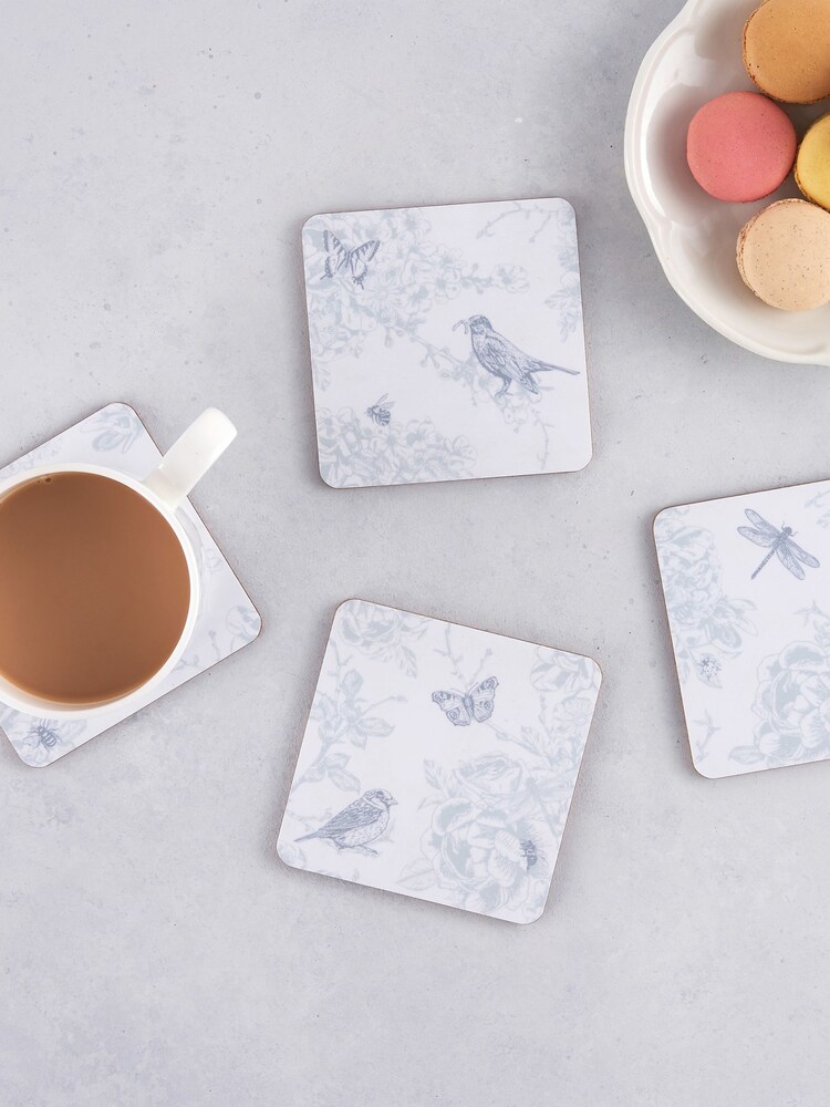 Victoria Eggs Blue Wildlife in Spring 2 Set of 4 Coasters - Image 1 of 2