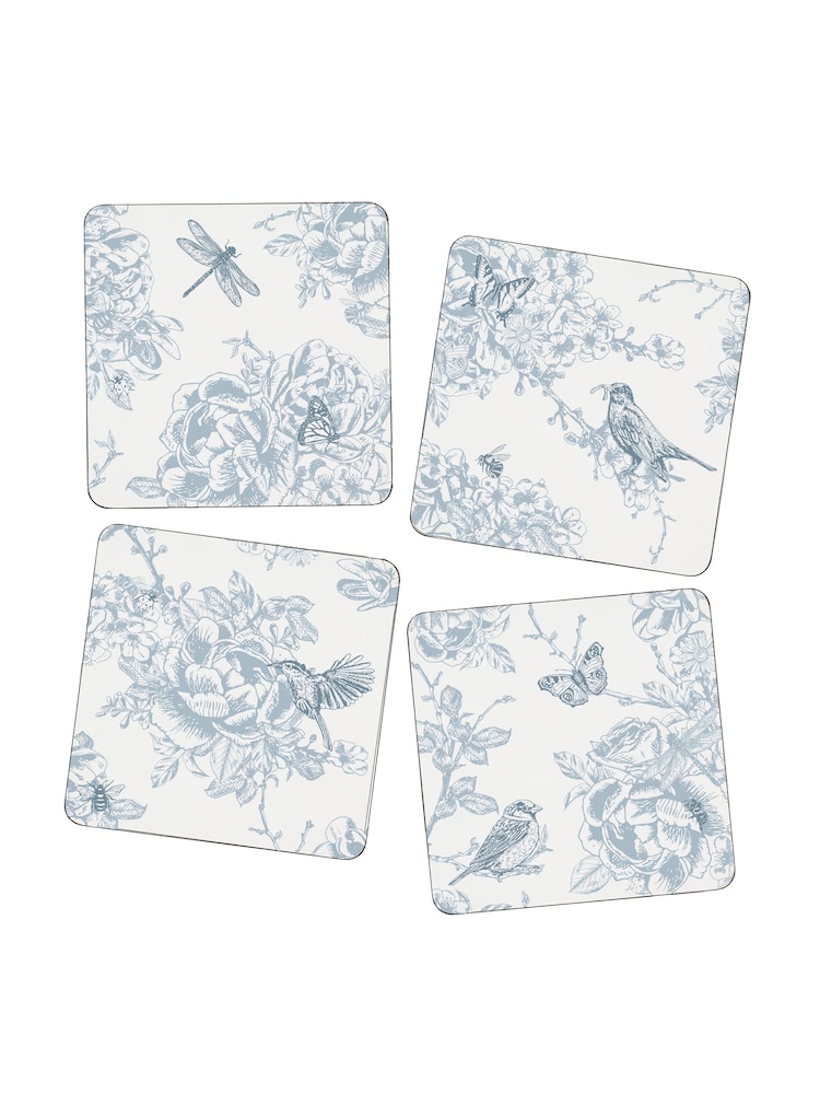 Victoria Eggs Blue Wildlife in Spring 2 Set of 4 Coasters - Image 2 of 2