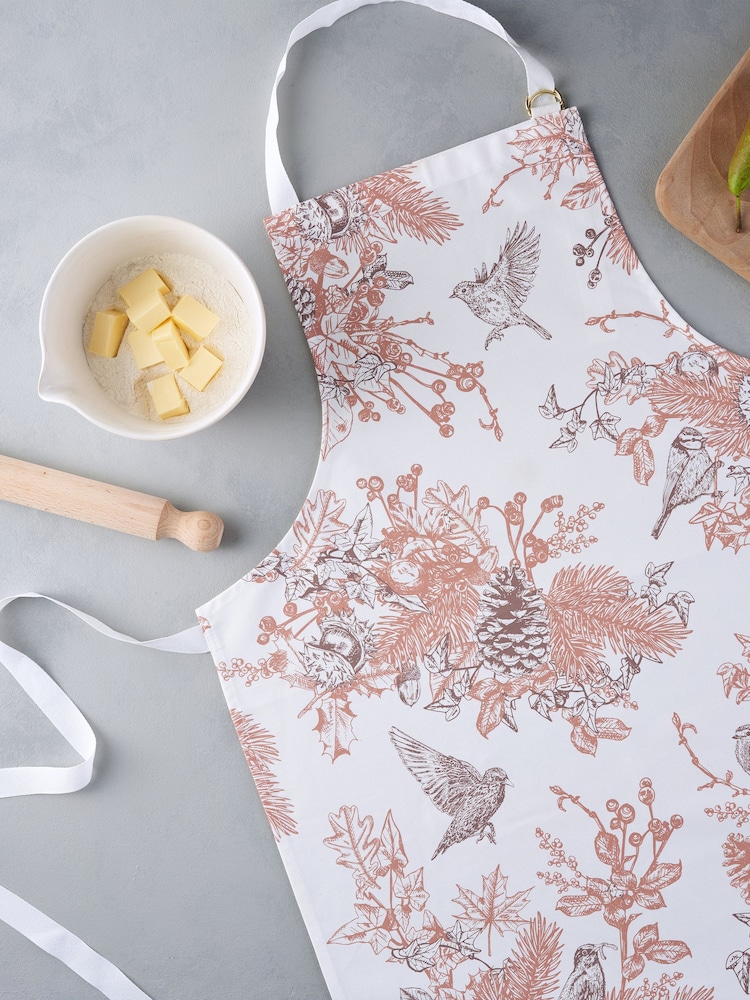 Victoria Eggs Deep Brown and Russet Autumn Garden 100% Cotton Apron - Image 1 of 3