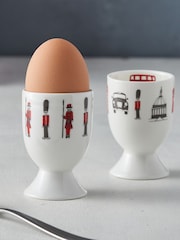 Victoria Eggs Red and Charcoal Soldiers Egg Cup Set Of 4 - Image 1 of 2