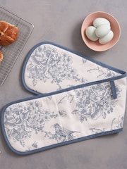 Victoria Eggs Vintage Blue Wildlife in Spring Double Oven 100% Cotton Gloves - Image 1 of 3