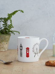 Victoria Eggs Red and Charcoal London Skyline Mugs 2 Pack - Image 1 of 2