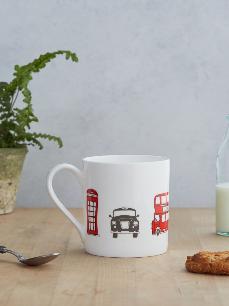 Victoria Eggs Red and Charcoal London Skyline Mugs 2 Pack - Image 2 of 2